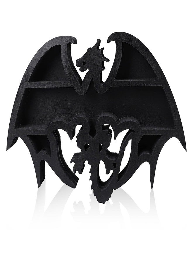 Jwthee Crystal Display Shelf, Wooden Floating Shelf Dragon Shape Design Display Shelfs Floating Wall Shelves Crystal Display Holder for Storing Crystals Stones and Essential Oils - Image 1